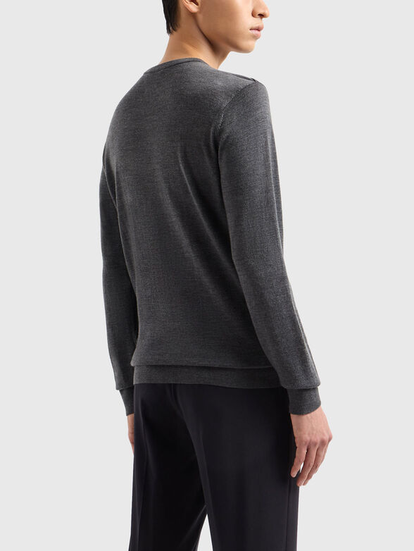 Round neck wool blend sweater - 3