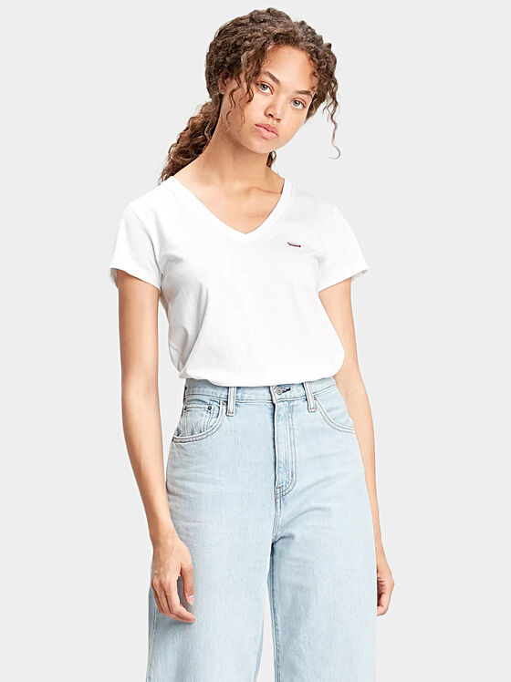 Бяла тениска Levi’s® с V-образно деколте - 1