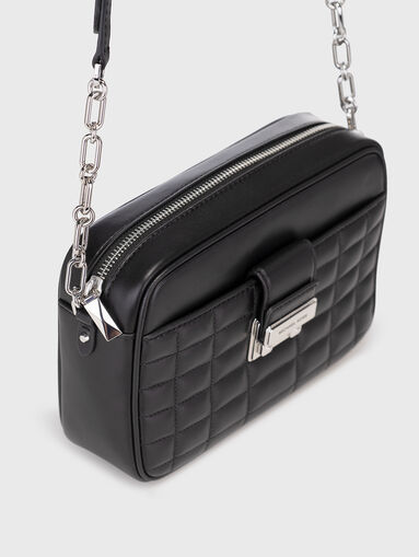 Leather crossbody bag with quilted effect - 5