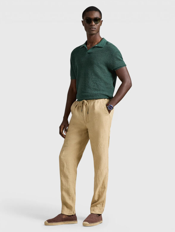 Linen pants with elastic waist - 4
