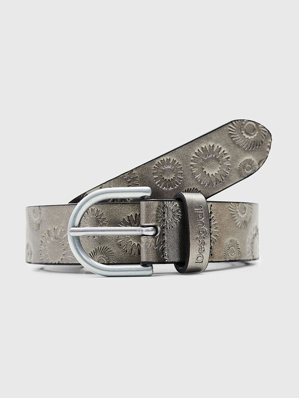 Faux leather silver belt - 1