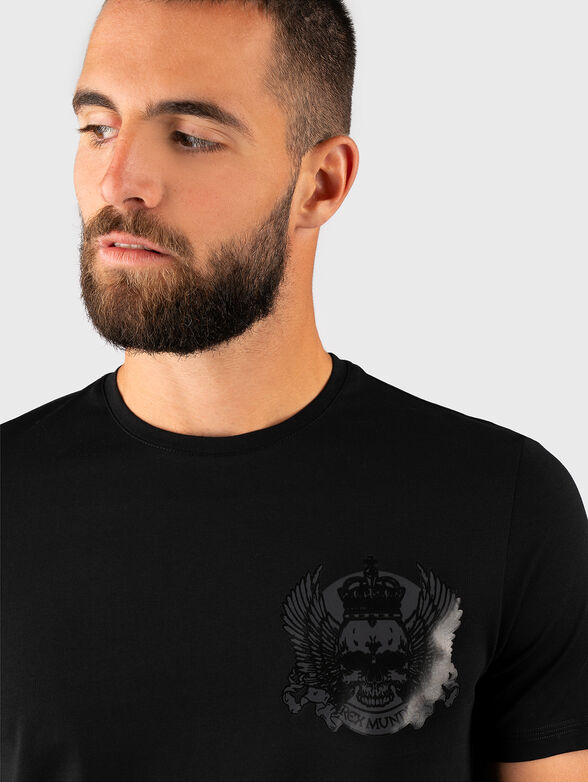 Black T-shirt with print  - 5
