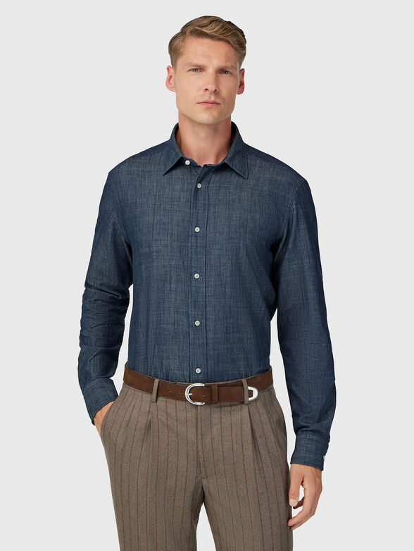 Cotton shirt in blue - 1