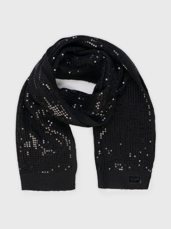 Шал RILEY в черен цвят с пайети  - 1
