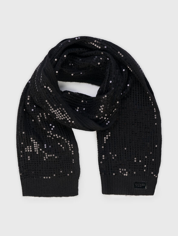 RILEY scarf in black with sequins - 1