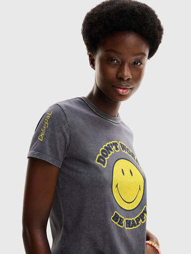 SMILEY print T-shirt  - 5