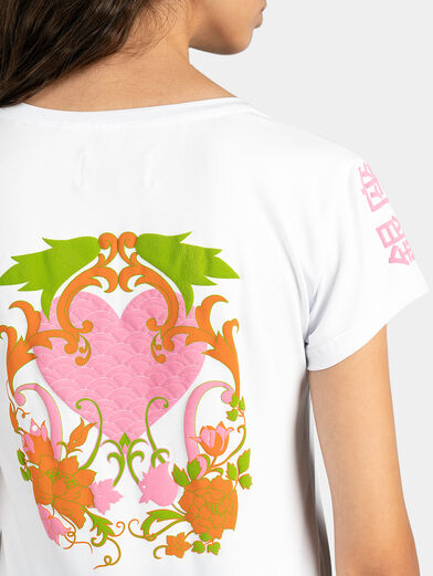 White T-shirt with contrasting elements - 5