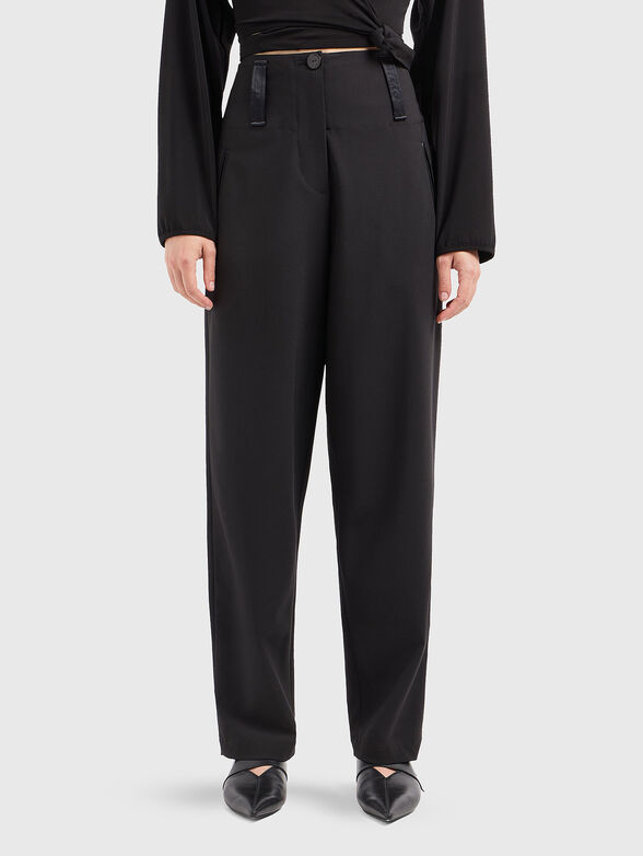 High waisted wool trousers - 1