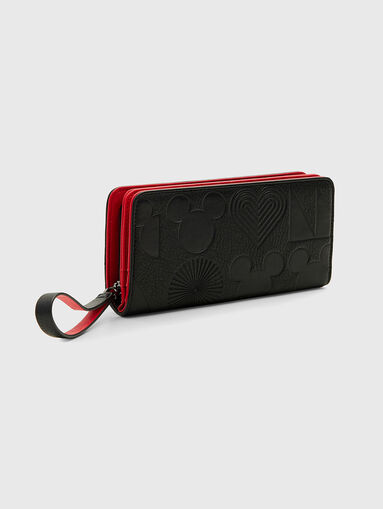 Black purse with embossed texture - 5