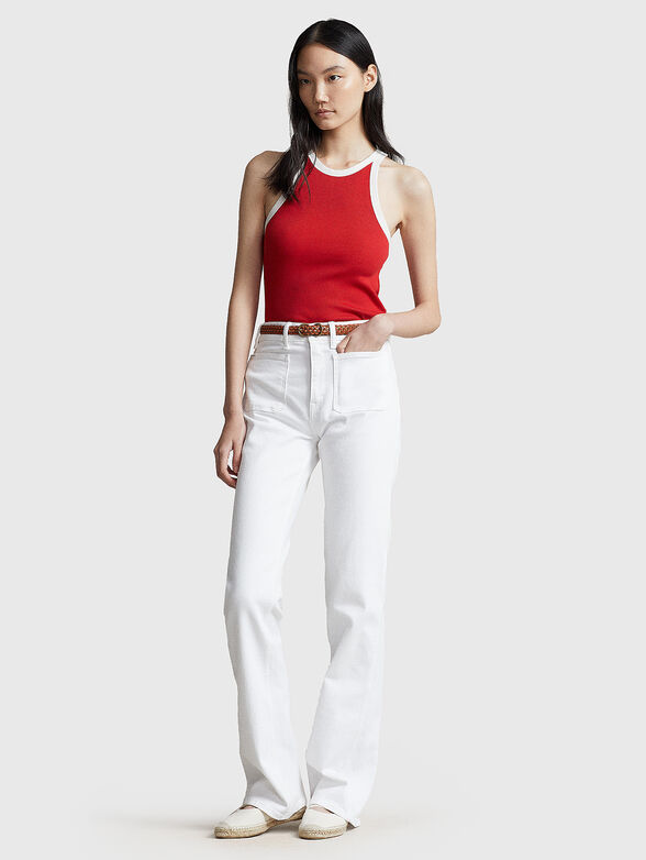 Ribbed top with contrast elements - 2