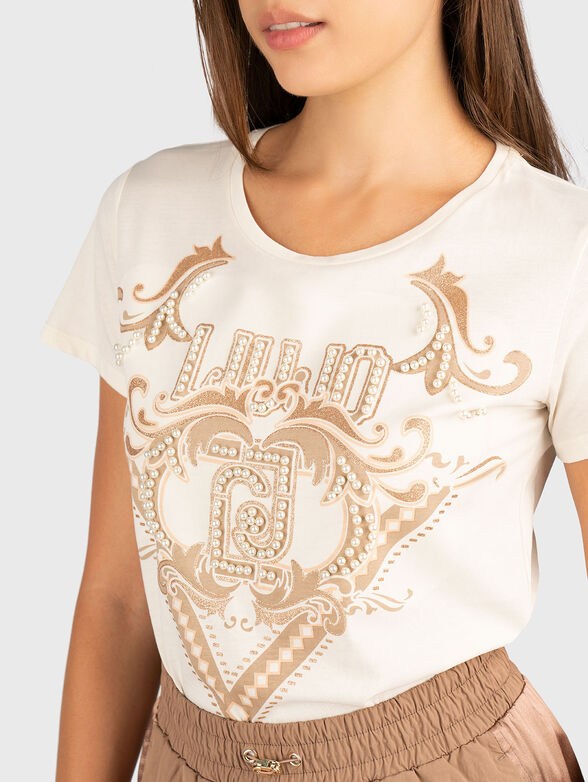 Cotton T-shirt with print - 4