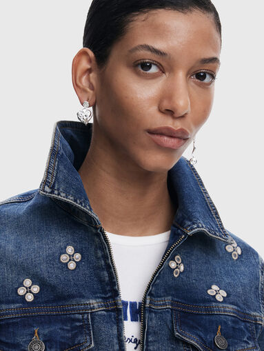Embroidered denim jacket - 4