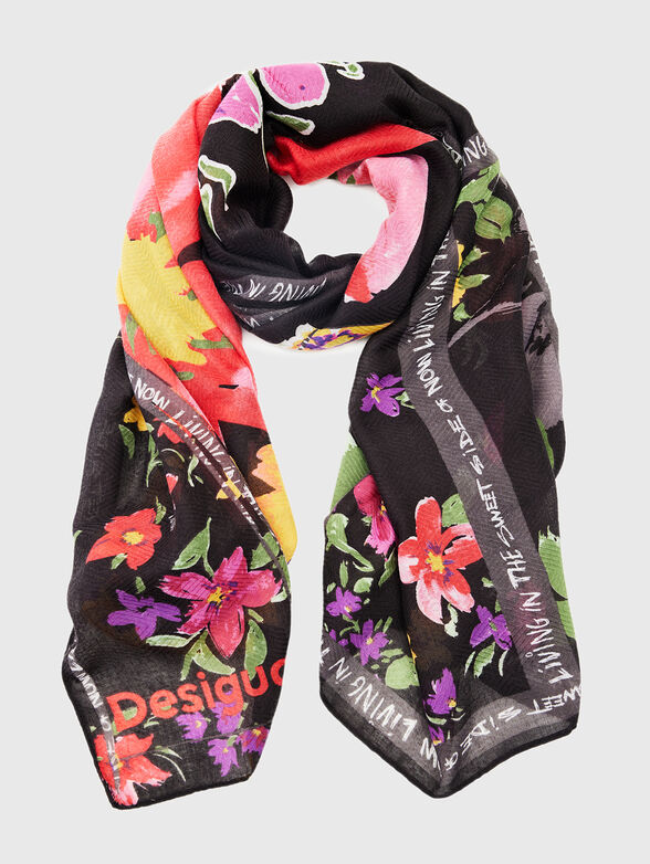 Scarf with floral print - 1