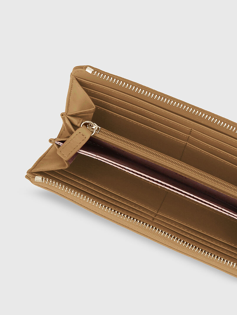 Beige wallet with logo detail - 3