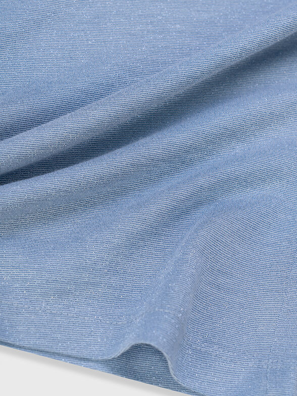 Light blue trousers with wide legs and belt - 3