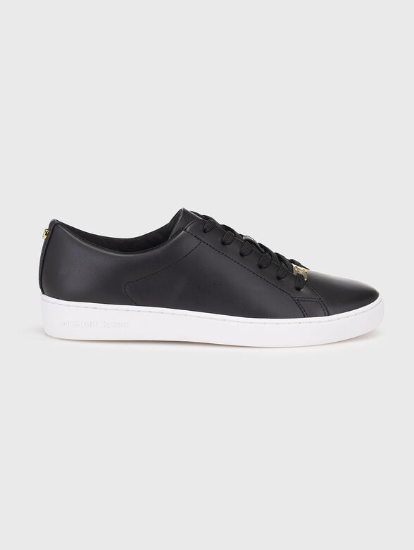 Black leather sneakers - 1