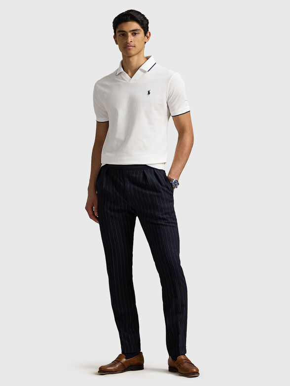 Cotton polo shirt with logo embroidery - 2