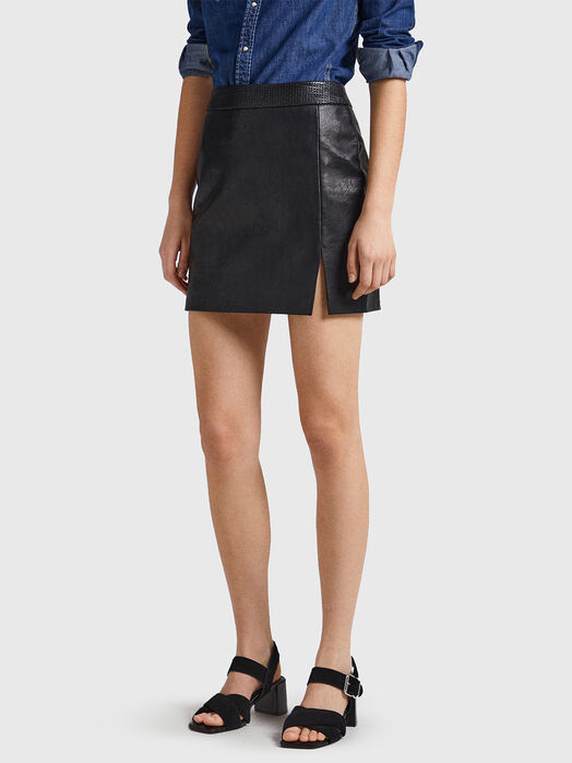 MAAR black mini skirt in eco leather