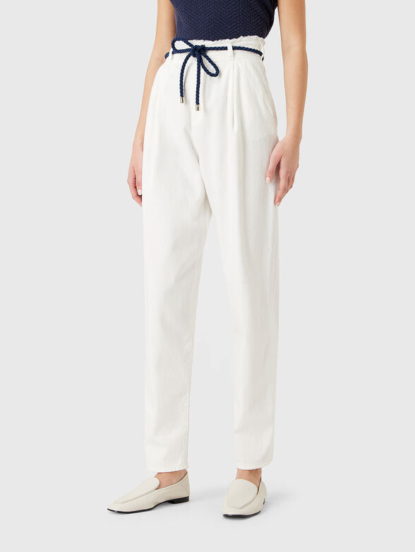 White cotton trousers  - 1
