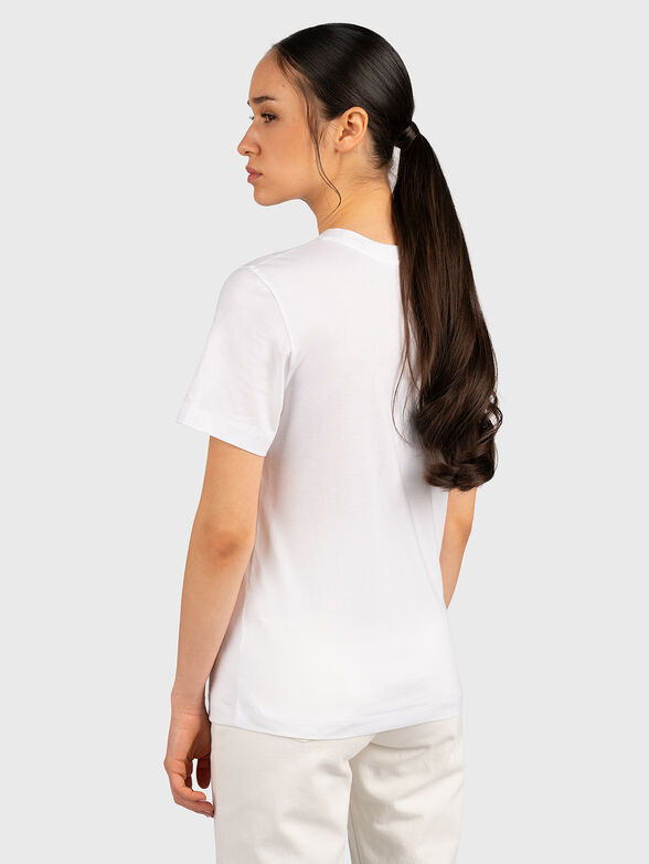 White cotton T-shirt with logo detail - 3
