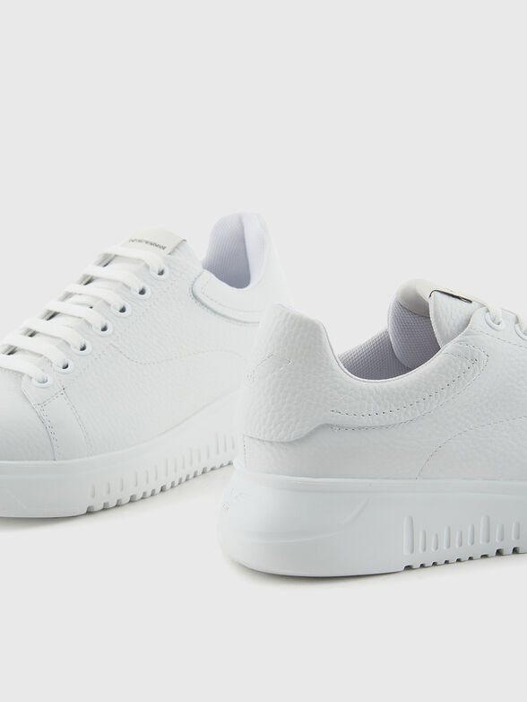 White leather sports shoes - 4