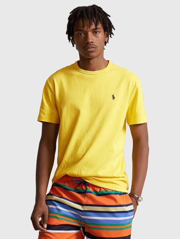 T-shirt in yellow with embroidered logo - 1