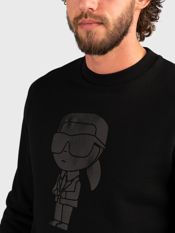 Black sweatshirt with print - 4