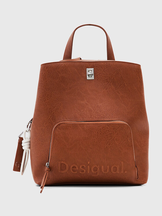 Brown eco leather backpack - 1