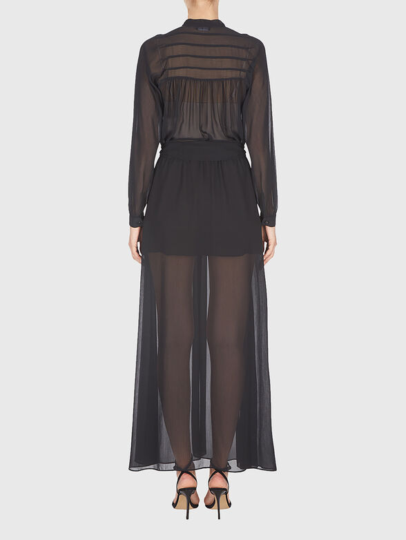 Maxi dress with long sleeves and sheer effect - 2