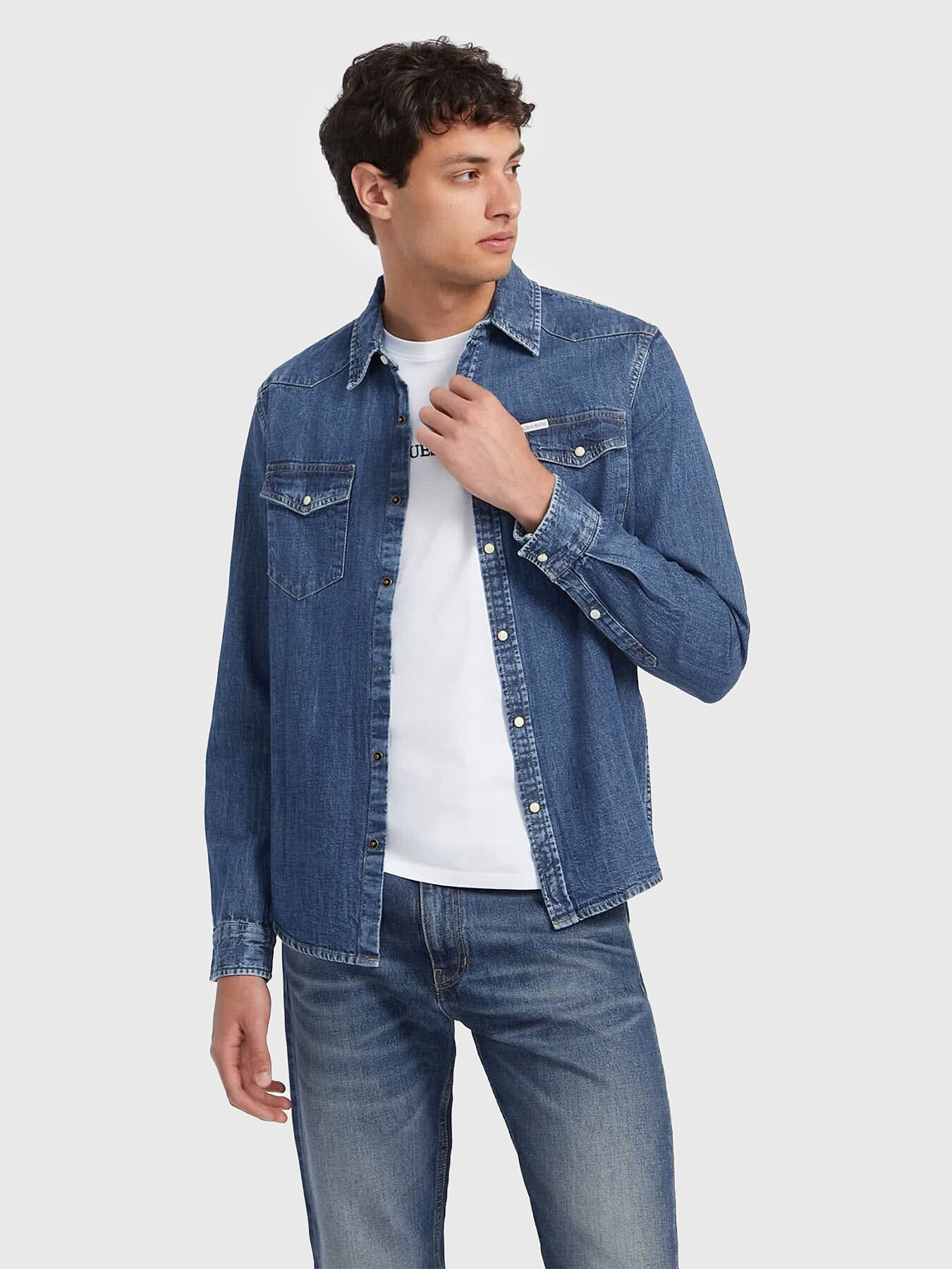 Guess denim shirt outlet