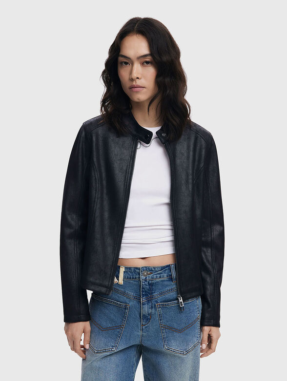 Eco leather jacket in black - 1