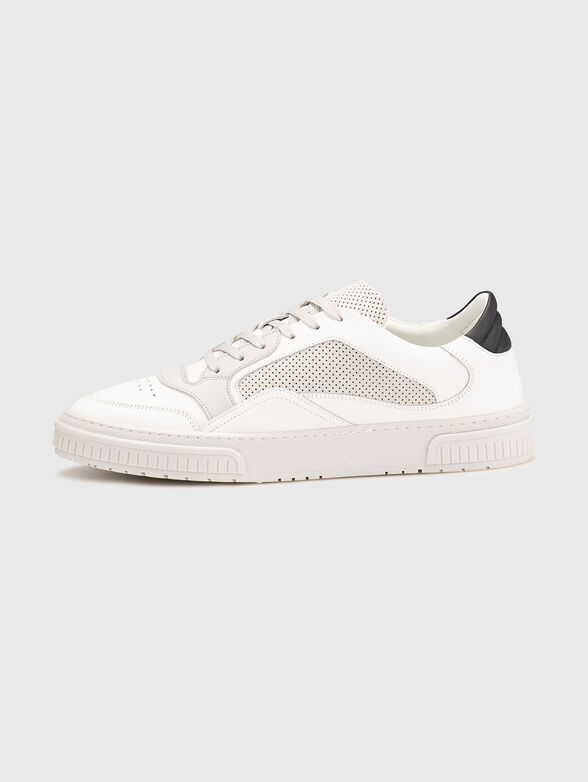 Leather sports shoes with logo - 4
