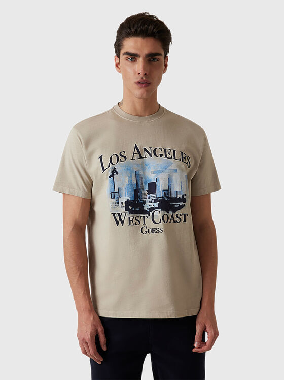 Тениска от памук с принт - 1