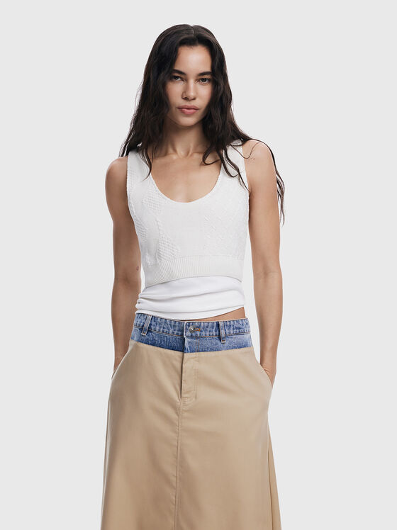 Top with oval neckline - 1