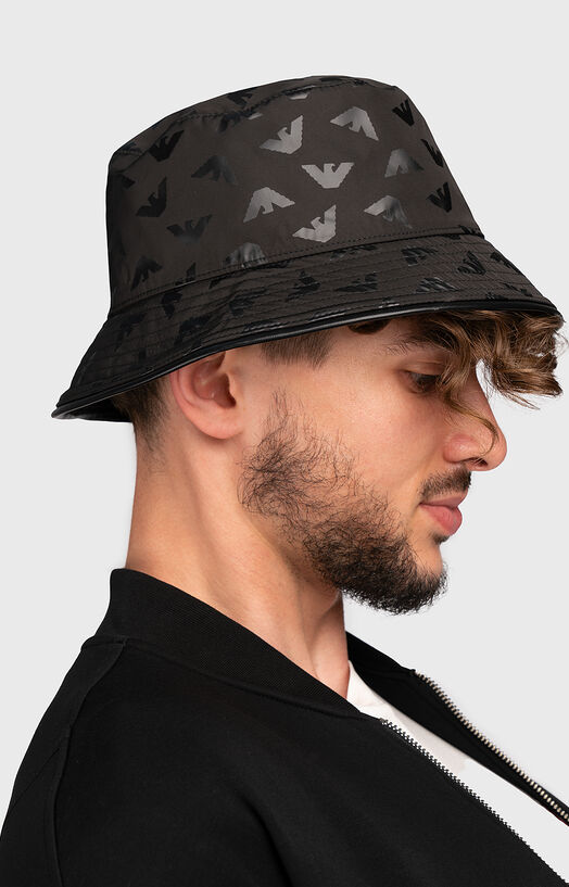 Camouflage Armani Jeans Hats Double-faced Bucket Hat With Logo