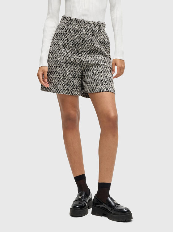 Къси панталони с висока талия от букле - 1