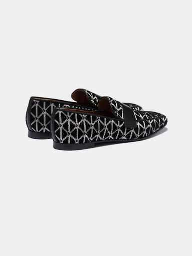 Velvet loafers with silver threads - 4