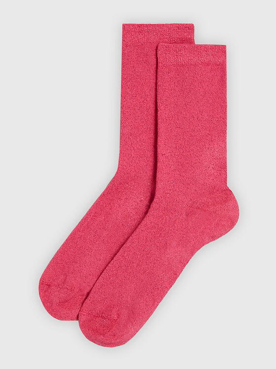 Цикламени чорапи с лурекс нишки EASY LIVING - 1