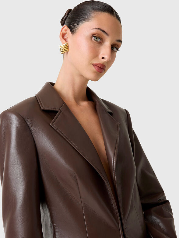 GLADYS faux leather blazer - 4