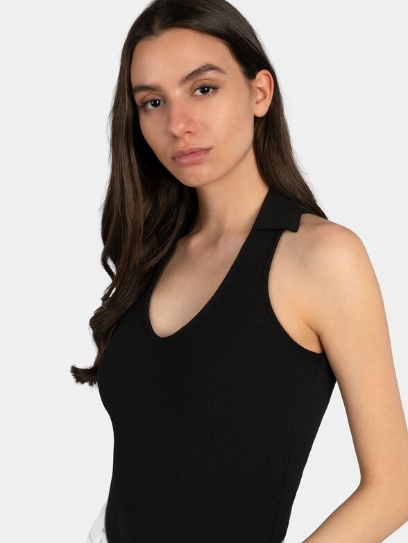 CARMELITA Black ribbed body - 2
