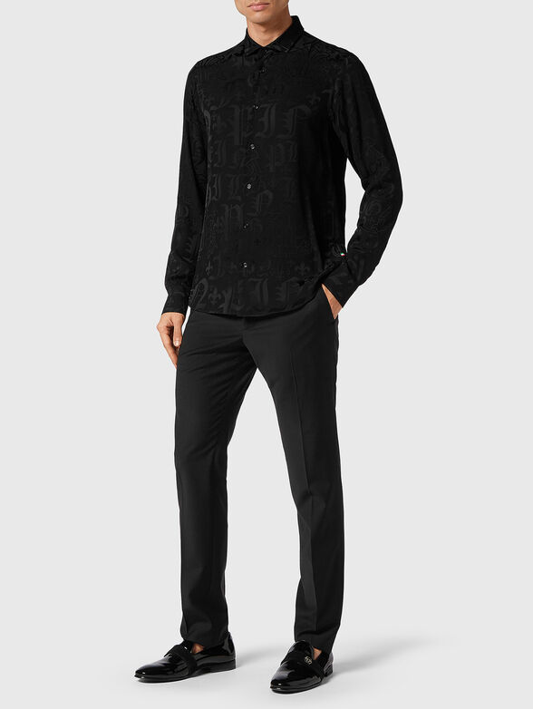 Logo print shirt in viscose - 2