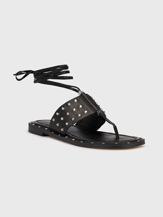 JAGGER black sandals with eyelets - 2