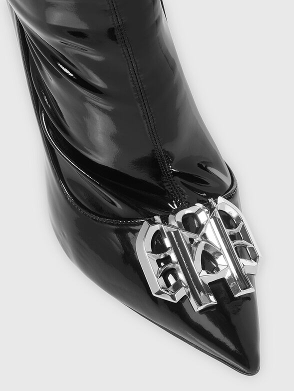 Leather boots with metal accent  - 4