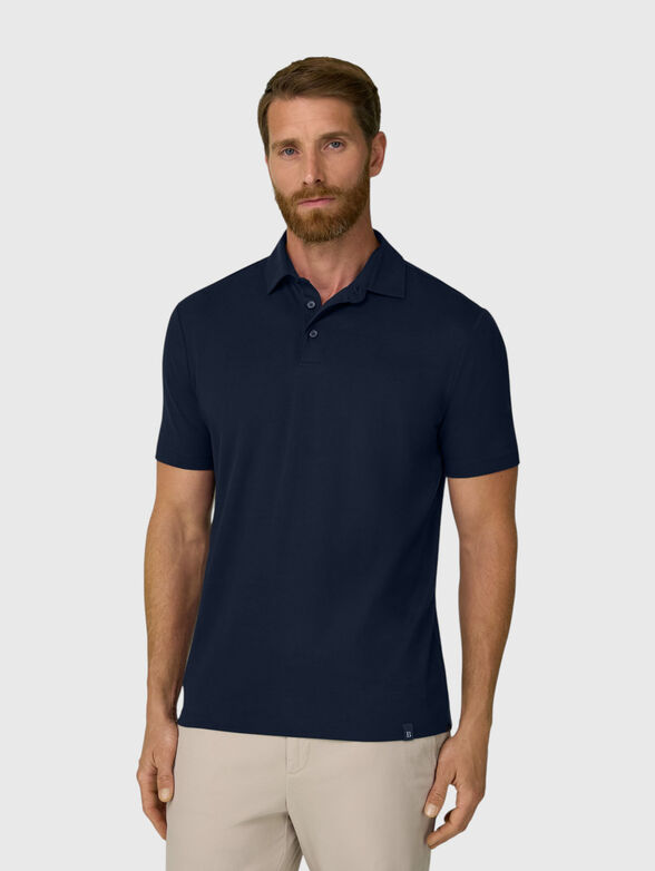 Dark blue short-sleeved polo shirt - 1