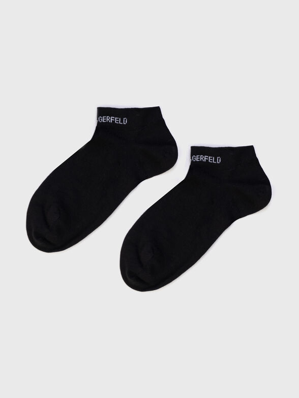 Black sneaker socks with logo accent - 1