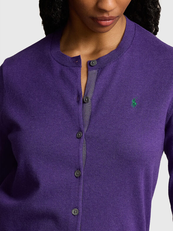 Cotton blend cardigan - 4