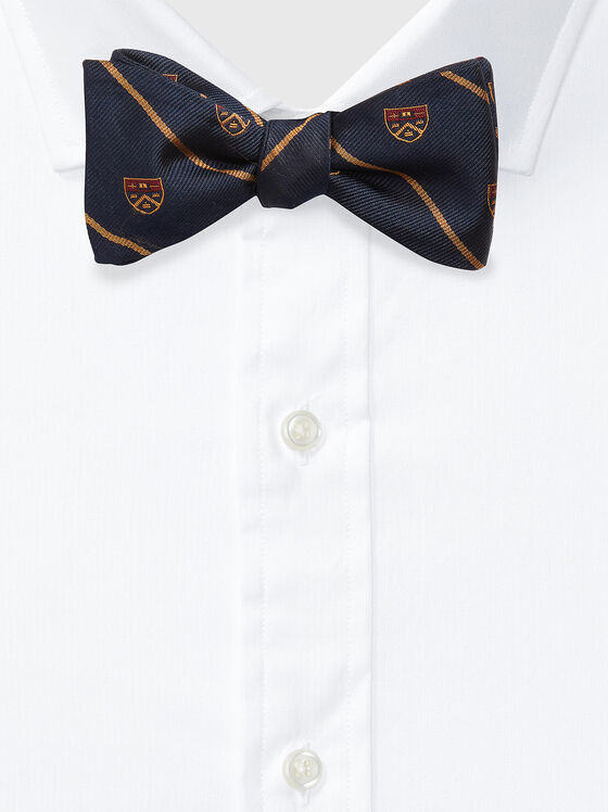 Dark blue bow tie with Preppy accent - 1
