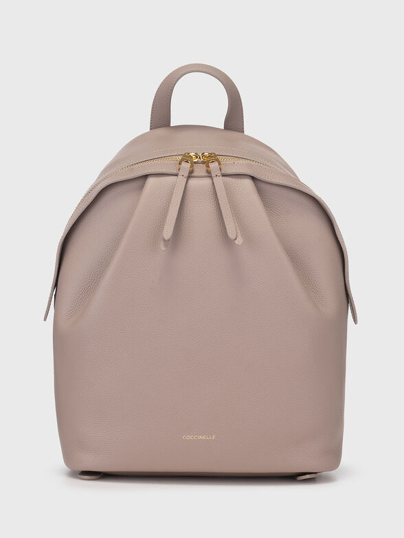 Beige leather backpack  - 1