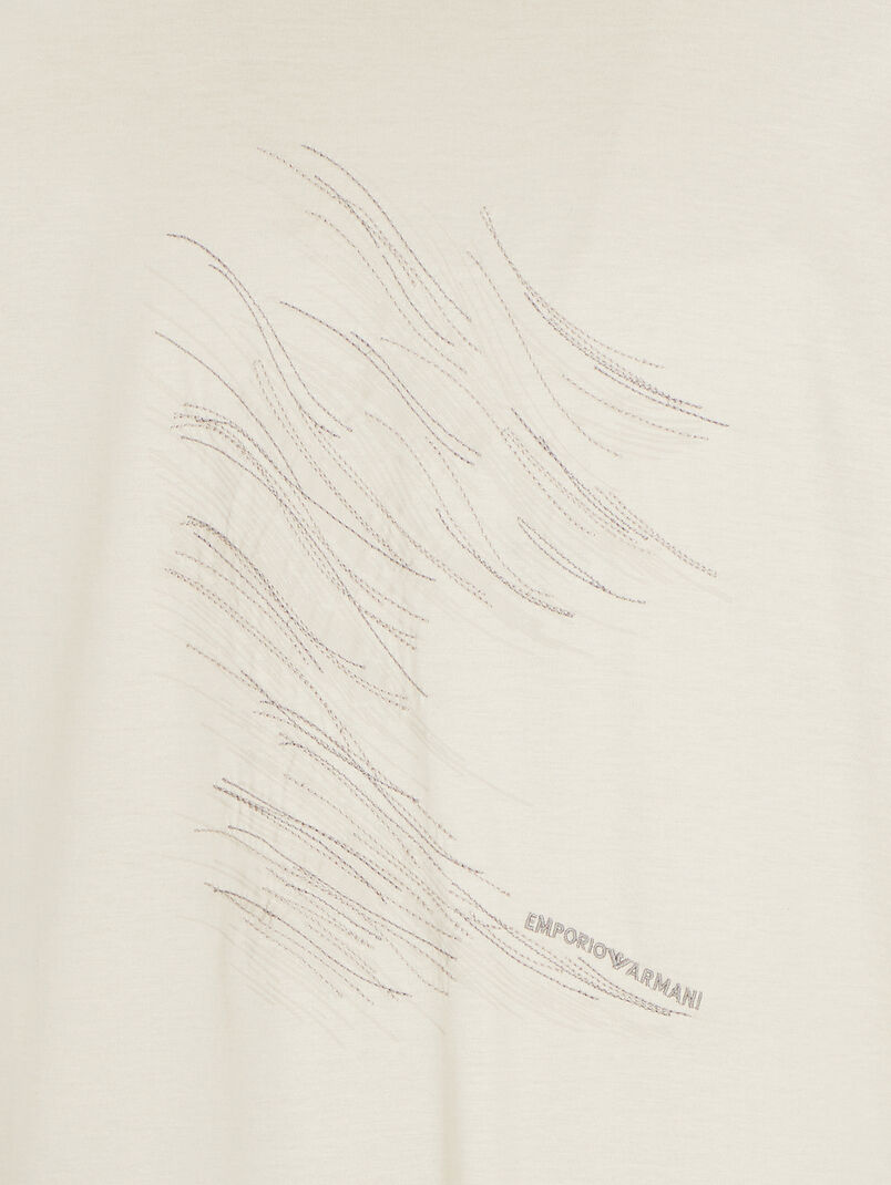 T-shirt with logo embroidery in black - 3