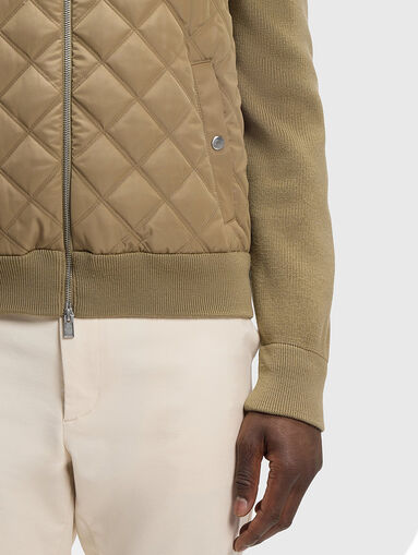 Knitted wool jacket with quilted effect - 4